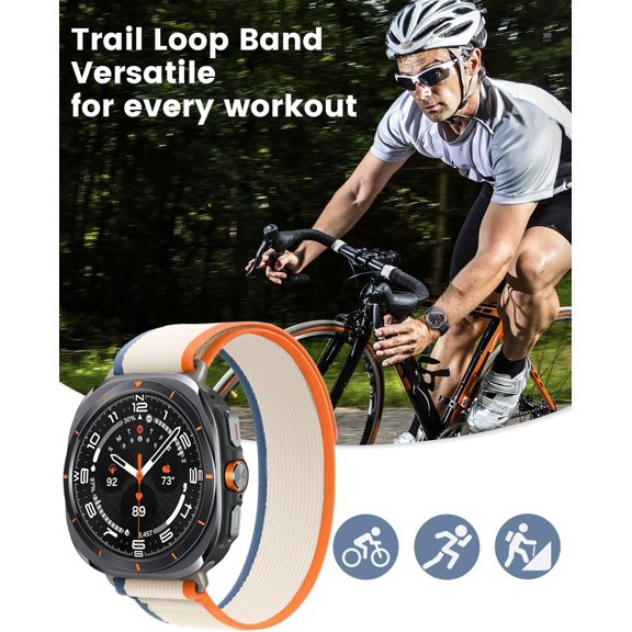 GHDSEEDEHG-Trail Loop Nylon Band Compatible with Samsung Galaxy Watch Ultra Bands 47mm,Soft Fabric Woven Wristbands Adjustable Sport Strap for Samsung Galaxy Watch Ultra 47mm Band 2024/2025 for Men W