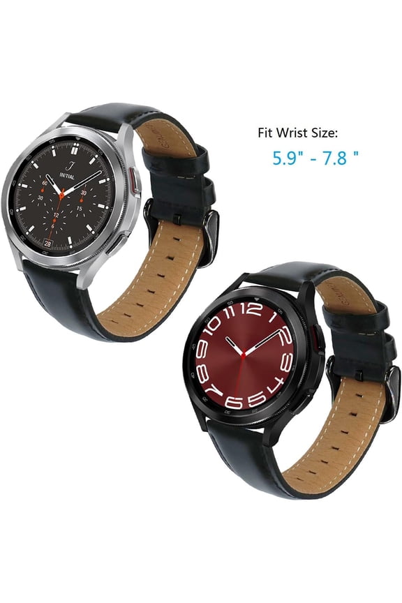 -for Galaxy Watch3 45mm Bands/Galaxy Watch 46mm Bands, 22mm Quick Release Genuine Leather Replacement strap with Stainless Steel Buckle for Samsung Galaxy Watch 3 45mm Smartwatch