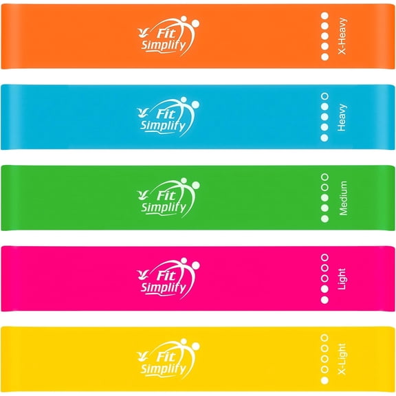 GHDYYPPDEHG-10 Inch Resistance Loop Exercise Bands, Set of 5, Assorted Colors