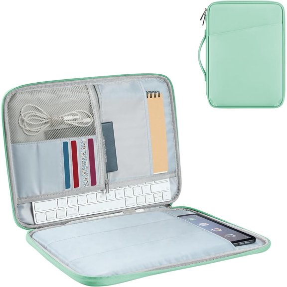 GHDYYPPDEHG-12.9 inch Tablet Sleeve iPad Carrying Sleeve - Ultimate Protection for Your iPad Pro, Surface Pro, Galaxy Tab S8 Plus and More! (PU-Mint Green, 12.9 inch)