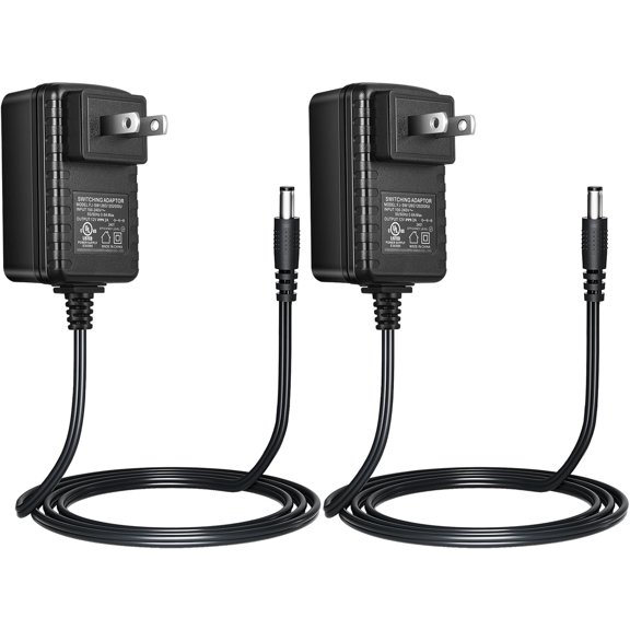 GHDYYPPDEHG-2-Pack AC 100-240V to DC 12V 2A Power Supply Adapter,12 Volt 2 Amp Power Adaptor 5.5mm X 2.1mm,Work with CCTV Camera/DVR/NVR/Led Strip Lights/Router/Monitor/Keyboard,UL Listed