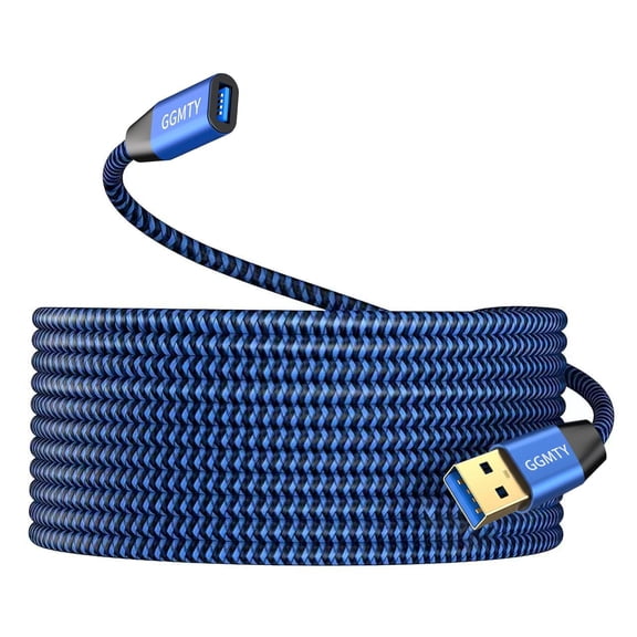 GHDYYPPDEHG-[2-Pack USB 3.0 Extension Cable 3FT, Type A Male to Female Extender Cord, 5Gbps High Speed Data with 24/28 AWG Copper, Blue-Black Braided Sync Wire for PC, TV, Flash Drive, Keyboard, Mous