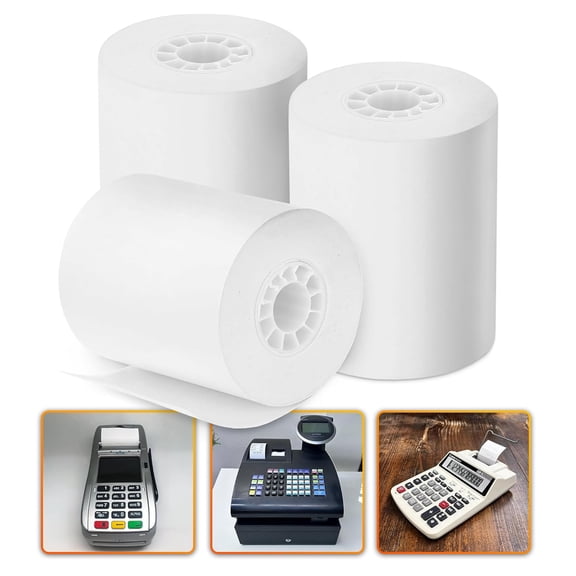 GHDYYPPDEHG-3-Pack Calculator Tape Rolls  Adding Machine Tape 2 1/4 In x 85 ft | Reliable Receipt Paper, Lint-Free and Easy-to-Install | Compatible with Most Printing Calculators, POS Systems and Ca