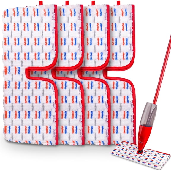 GHDYYPPDEHG-4 Pack Mop Refill Pads Compatible with O-Cedar ProMist MAX Spray Mop Reusable Pads Refills Microfiber Replacement Heads Dry Wet Use Double Sided Machine Washable for All Surface Floor Cle