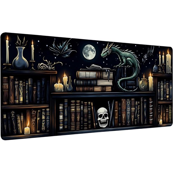 GHDYYPPDEHG-Azure Dragon and Witchy Potion Gaming Mouse Pad 35.4 x 15.7 Inches with Non-Slip Rubber Base, Smooth Cloth Surface Desk Keyboard Mat for Computer, PC, Laptop, Desktop
