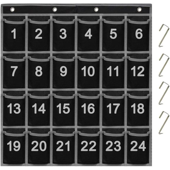 GHDYYPPDEHG-Eamay 24 Numbered Classroom Pocket Charts for Cell Phones and Calculators Holder Wall Door Mount Hanging Organizer