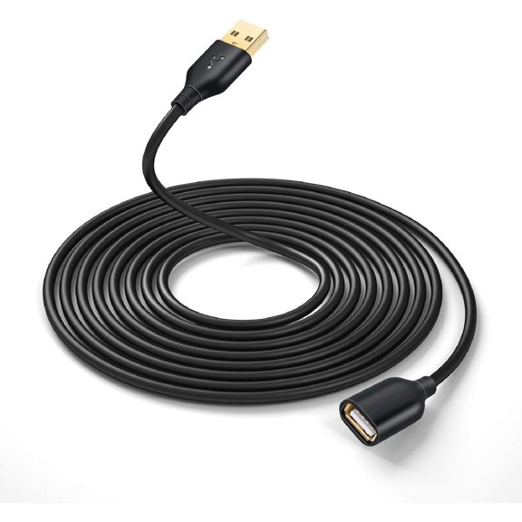 GHDYYPPDEHG-Extra Long USB Extension - 16Ft (5M) USB 2.0 A Male to A Female Cable for Flash Drive, Hard Drive, Keyboard, Mouse, Printer, Camera - Black