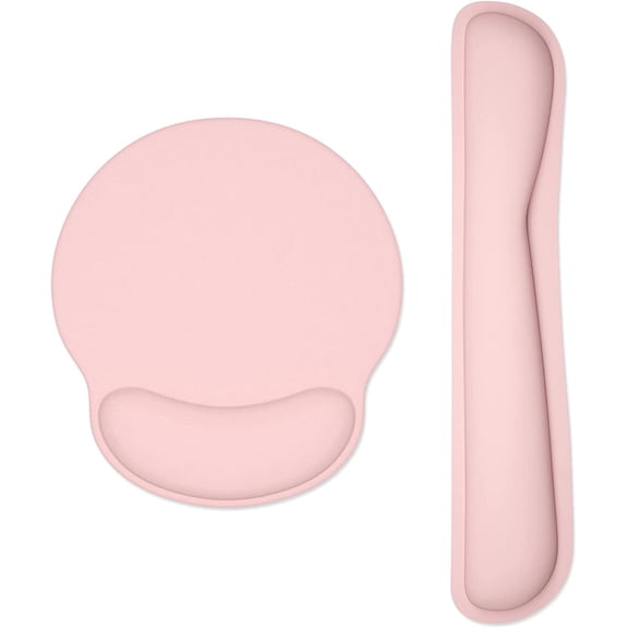 GHDYYPPDEHG-Keyboard Wrist Rest and Mouse Pad with Wrist Support, Cute Memory Foam Cushion for Keyboard and Mouse Set, Ergonomic Desktop Pad Rests with Non Slip Base for Easy Typing & Pain Relief, Pi