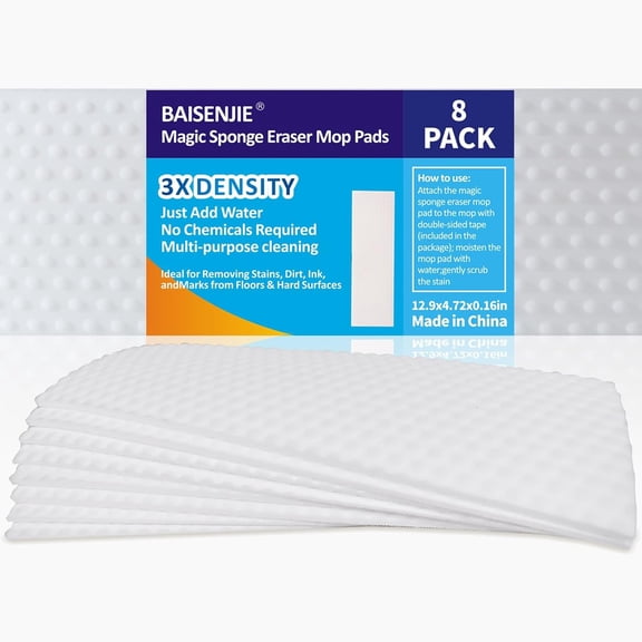 GHDYYPPDEHG-Magic Sponges Eraser Mop Pads Refills,Suitable for 13" Flat Mop Head | Mops Pad for Floor Cleaning,Just add Water,Easy to Use,for Kitchen, Bathroom, Swimming Pool, Boat