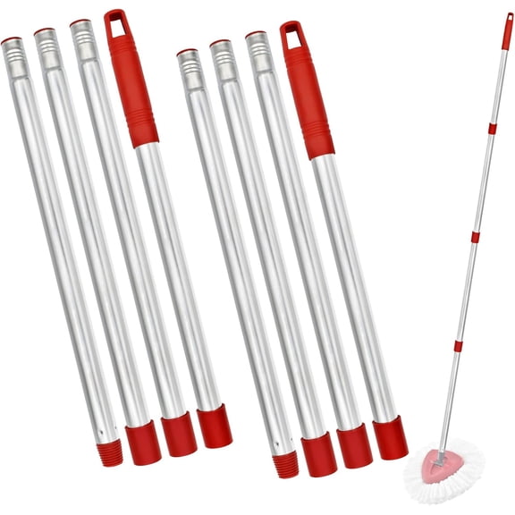 GHDYYPPDEHG-Mop Handle Replacement for OCedar Spin Mop Stick, 2Pc Mop Handle for OCedar | Stainless Steel 4-section Mop Handle for OCedar EasyWring, RinseClean&H2pro, Adjustable 30 to 90" Spin Mop Ha