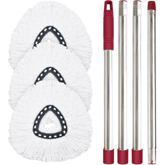GHDYYPPDEHG-Mop Replacement for Ocedar, Mop for O Cedar, Mops Replacements Contain 4-Section Handle & 3 Pack Mops Head