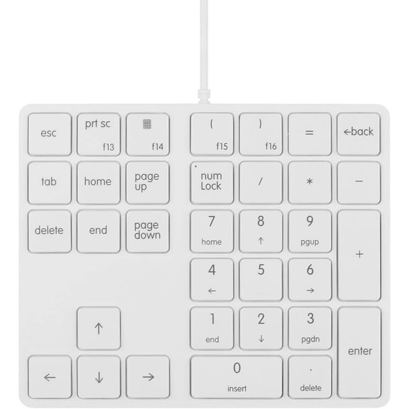 GHDYYPPDEHG-Numeric Keypads Wired Numpad 34 Keys External Mini Slim Keyboard Magic Force for Financial Cashier Securities-White | Laptop Accessories | Num Pad | Number keypad for Laptop | Work Keyboa