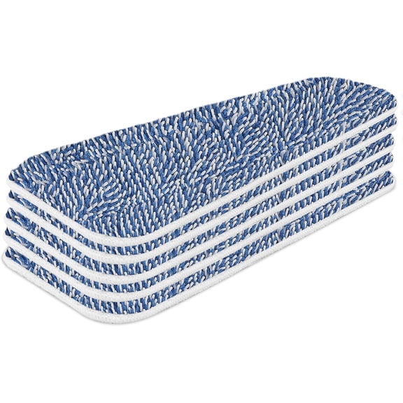 GHDYYPPDEHG-Replacement Mop Pad 16.5''x5.5'' for Floor Cleaning, 5 Pack Chenille Dust Mop Head Refills Attract and Pick Up Pet Hair, Washable Dry Cleaning Pads Compatible with Bona Mop and Most Spray