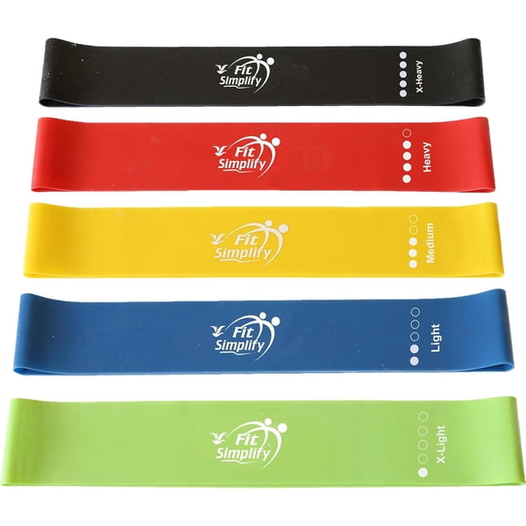 GHDYYPPDEHG-Resistance Loop Exercise Bands with Instruction Guide and Carry Bag, Set of 5