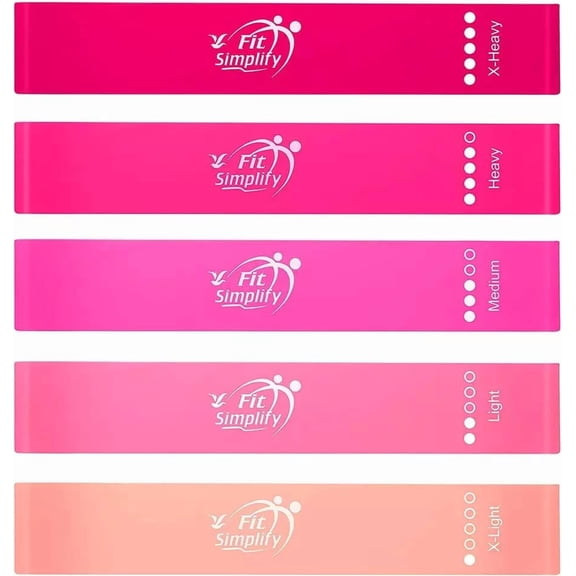 GHDYYPPDEHG-Resistance Loop Exercise Bands with Instruction Guide and Carry Bag, Set of 5