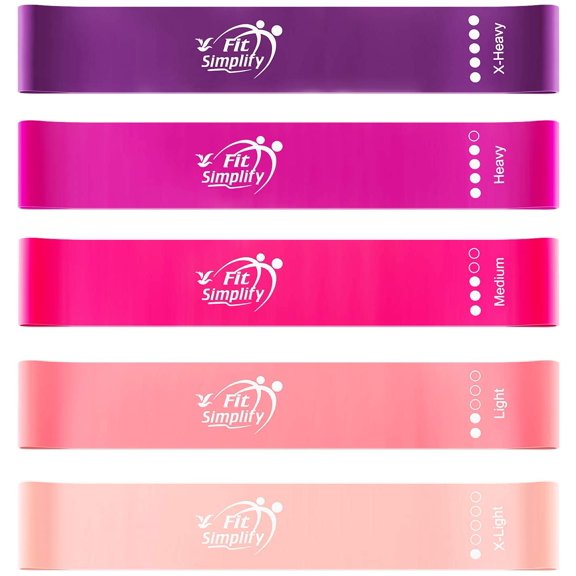 GHDYYPPDEHG-Resistance Loop Exercise Bands with Instruction Guide and Carry Bag, Set of 5