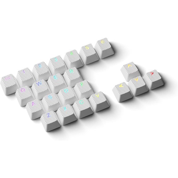 GHDYYPPDEHG-Rubber Keycaps Set | Anti-Slip Texture | Doubleshot Backlit Keycap Set | 23 Keys OEM Profile Key Set | for Mechanical Keyboard | Compatible with Cherry MX, Gateron, Kailh | White