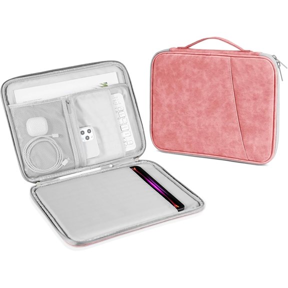 GHDYYPPDEHG-Tablet Sleeve Bag for New 13 Inch iPad Pro M4/iPad Air M2 2024, 12.9 Inch iPad Pro 6/5/4/3, 12.4 Inch Galaxy Tab S8+/S9+/S9 FE+, Surface Pro 9/8, Waterproof Travel for iPad Case Bag, Pink