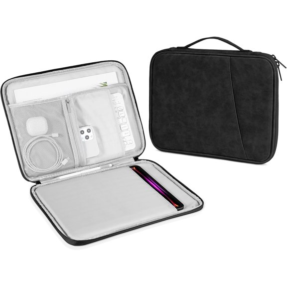 GHDYYPPDEHG-Tablet Sleeve Bag for New 13 Inch iPad Pro M4/iPad Air M2 2024, 12.9 Inch iPad Pro 6/5/4/3, 12.4 Inch Galaxy Tab S8+/S9+/S9 FE+, Surface Pro 9/8, Waterproof Travel for iPad Case Bag, Blac
