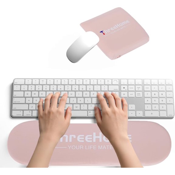 GHDYYPPDEHG-Threehome Ice Silk Fabric Wrist Rest Elbow Pads for Desk, Pink | Removable Washable Arm Support Cushion for Keyboard & Mouse, Ergonomic Wrist Pain Relief Pad, Breathable Cool Hand Pad