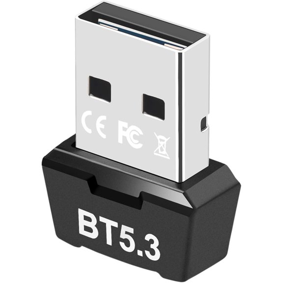 GHDYYPPDEHG-USB Bluetooth 5.3 Adapter for PC, Supports Windows 11/10/8.1/7,5.3+EDR Bluetooth Wireless Transmitter Receiver for Desktop, Laptop, Mouse, Keyboard, Printers, Headsets (Black)