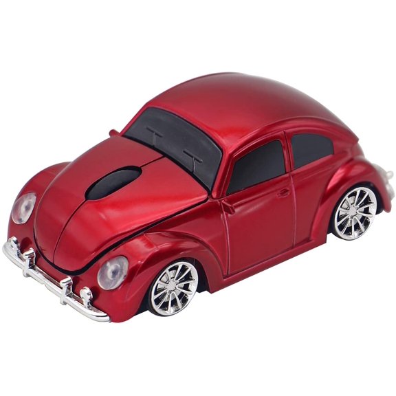 GHDYYPPDEHG-Wireless Sports Car Mouse, 3D Optical Mouse for Desktop Laptop PC, Computer Mice for JKC (Red)