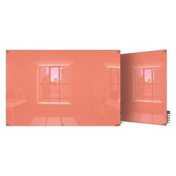 GHENT HMYSM23PH 24"x36" Magnetic Glass Dry Erase Board, Peach
