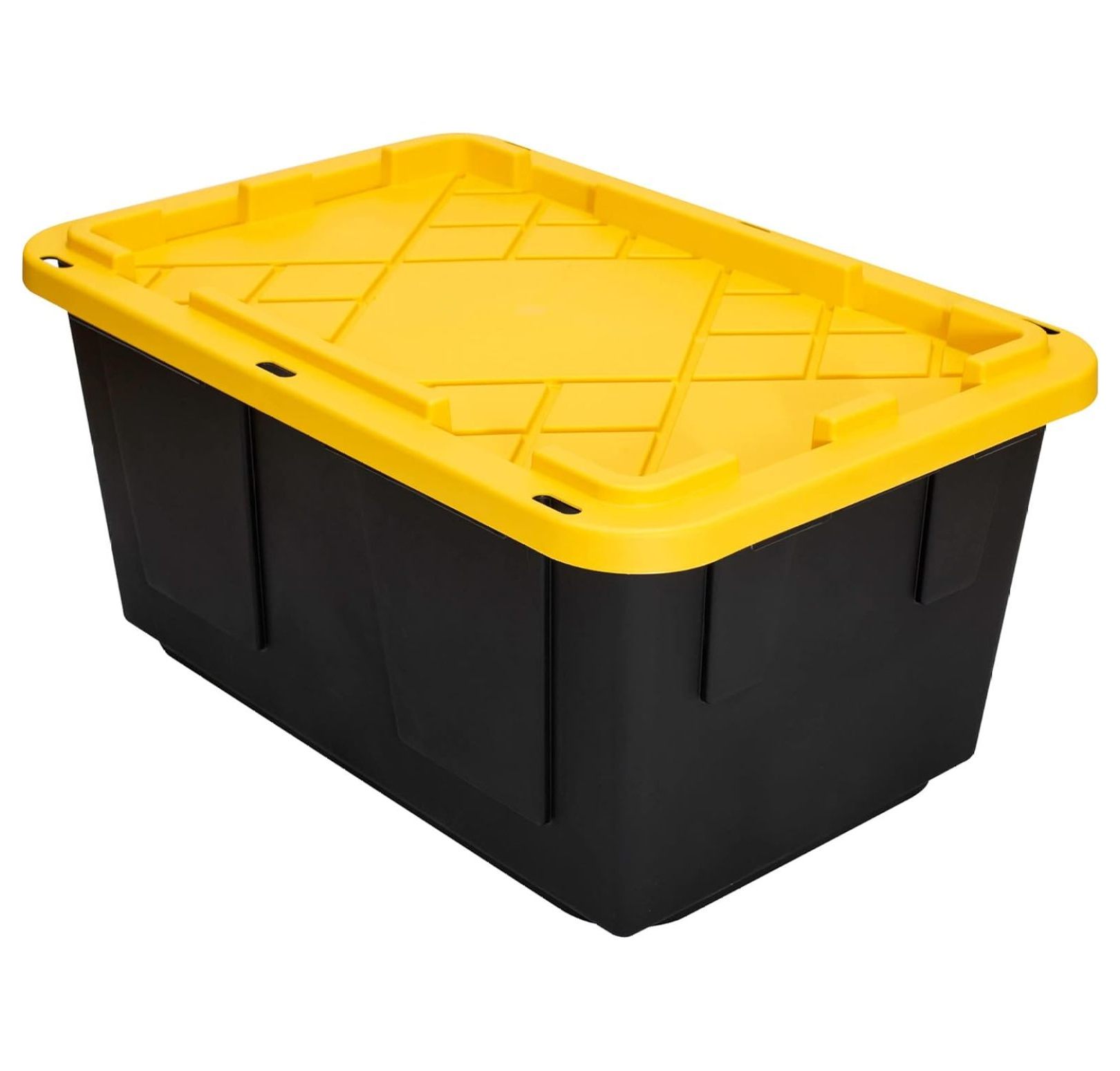 GHF Extra Strong 27 Gallon, Black and Yellow Storage Bin (4pack