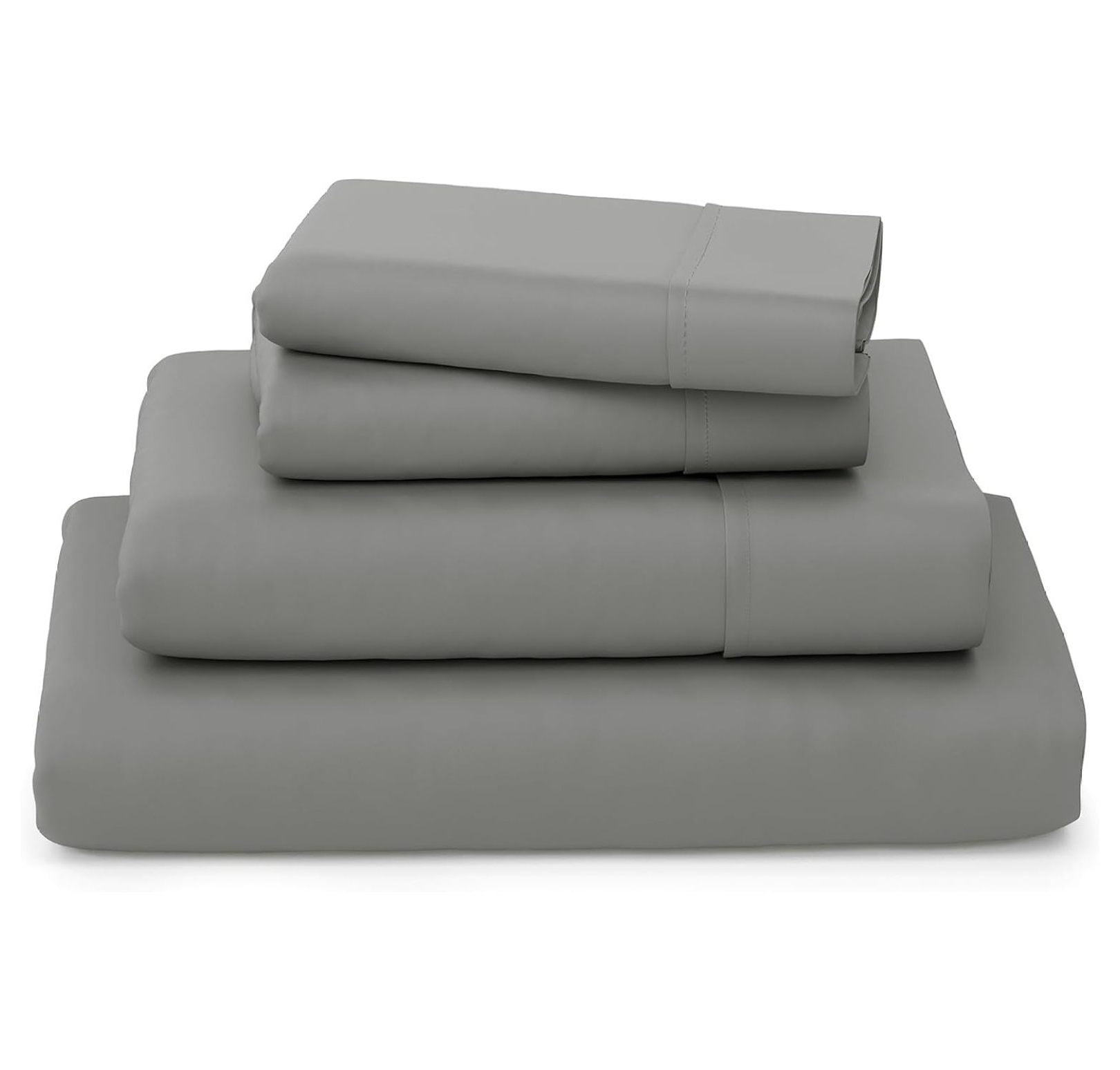 Gray Queen Organic Bamboo Cotton 4-Piece Bed Sheet Set