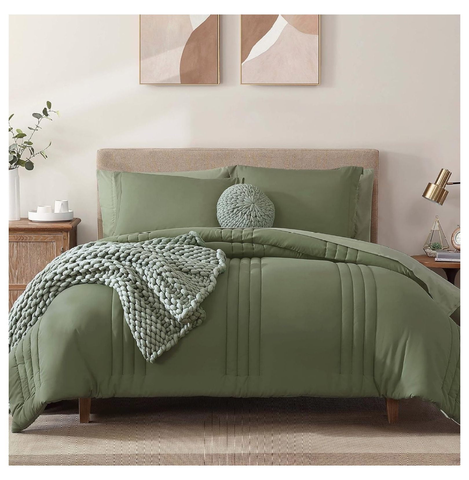 GHF Queen Size Comforter Sets,Queen Bedding Set 7 Pieces, All