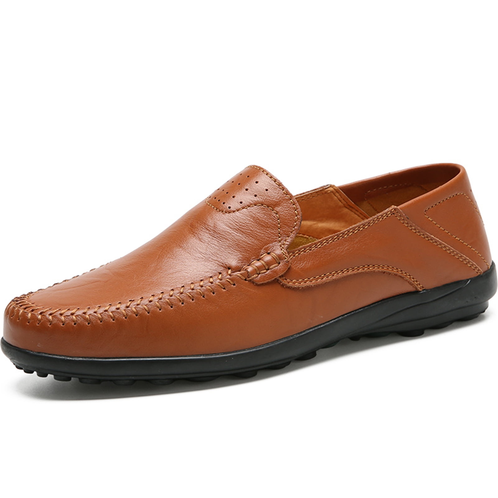 GHFKKB Men's Casual Leather Loafers Slip On Loafer Shoes - Walmart.com