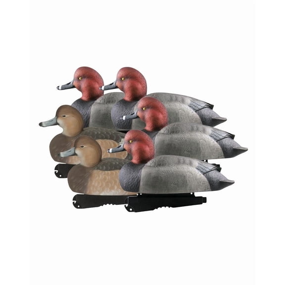 GHG Decoy Systems Hunter Series Over-Sized Foam-Filled Redhead Duck Decoys, 6 Pack