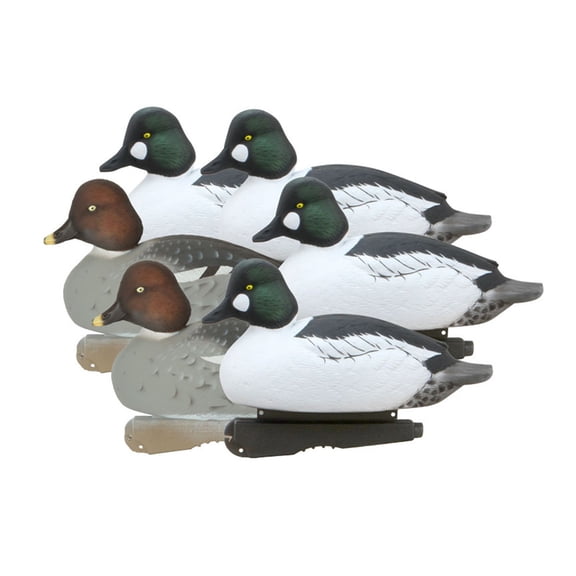 GHG Decoy Systems Hunter Series Over-Sized Goldeneye Duck Decoys, 6 Pack
