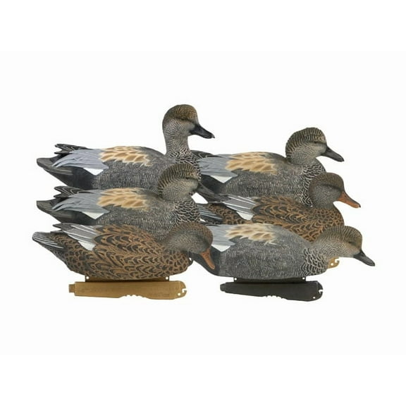 GHG Decoy Systems Pro-Grade Series Gadwall Duck Decoys, 6 Pack