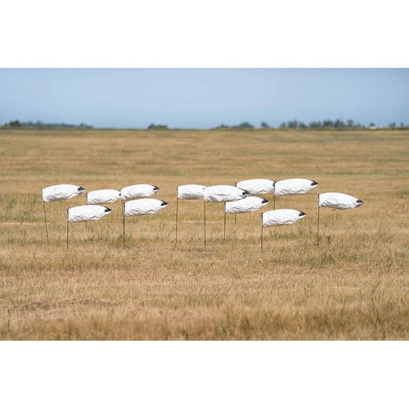GHG Decoy Systems Pro-Grade Tall Snow Goose Sock Decoys with No Heads, 12 Pack