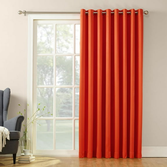 GHGSDH-Barrow Energy Efficient Grommet Sliding Patio Door Curtain Panel, 100" x 84", Tangerine