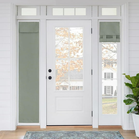 GHGSDH-RYB Home Sidelight Door Curtain - Full Privacy Thermal Insulated French Door Glass Window Drapes for Patio/Front/Living Room, W12 x L69 inch, 1 Panel, Lime-Green