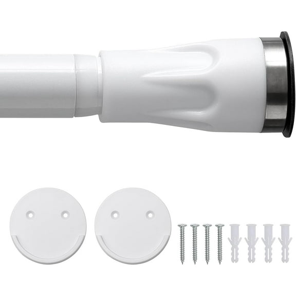 GHGSDH-White Tension rod for shower curtainshower curtain rods No Drilling Expandable Spring Loaded Curtain Tension Rod Adjustable 43 to 100 inch doesn't rust