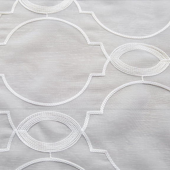 GHGSDH-Window Art Three-Dimensional Embroider Ellipse Sheer Curtains 95 Inches Length 52 Inche Width 2 Panels Sheer Curtain Transparent Basic Rod Pocket for Bedroom Living Room Children Room