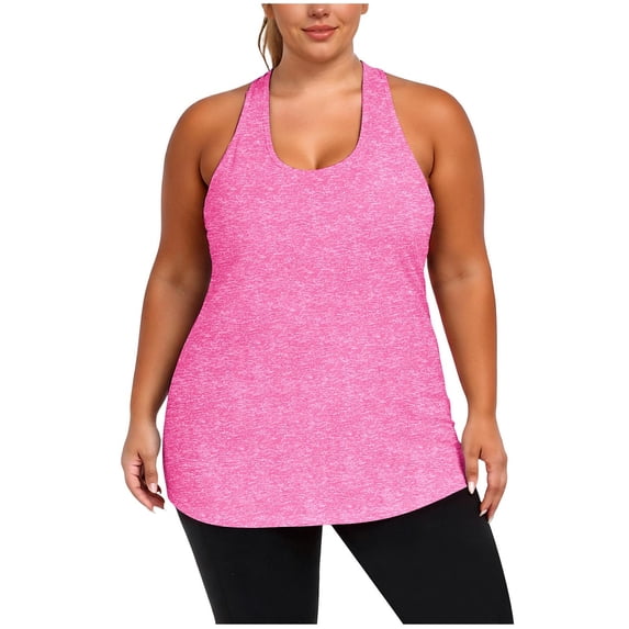 GHIIYER Plus Size Workout Tops for Women Sleevless Racerback Vest Top Athletic Yoga Running Shirts Size 4XL