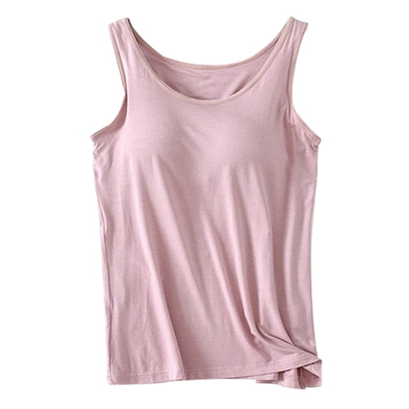 GHIIYER Womens Tank Tops with Built in Bras Crewneck Sleeveless Camisole Plus Size Workout Top Size 4XL