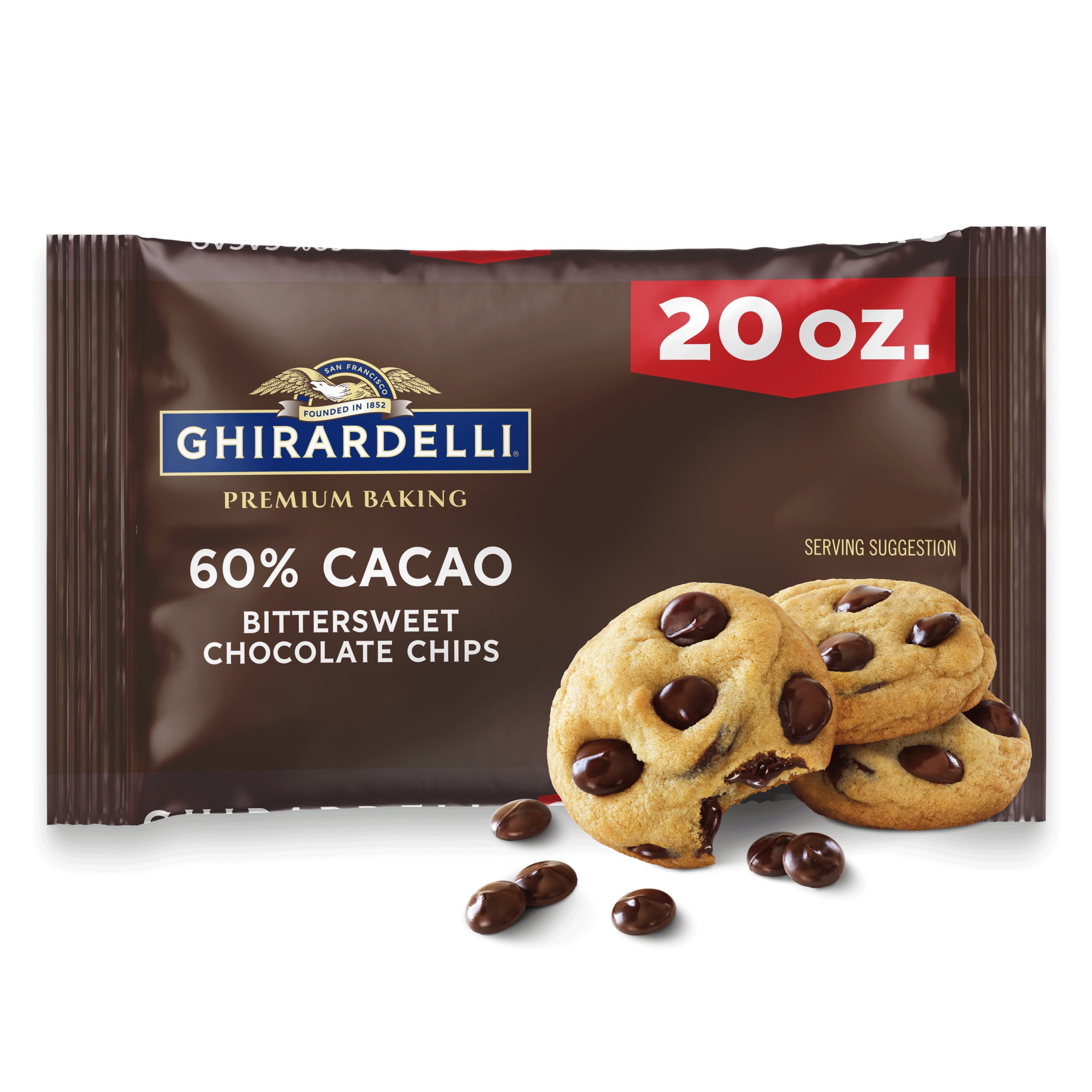 Ghirardelli 60% Cacao Bittersweet Chocolate Baking Chips, 20 oz