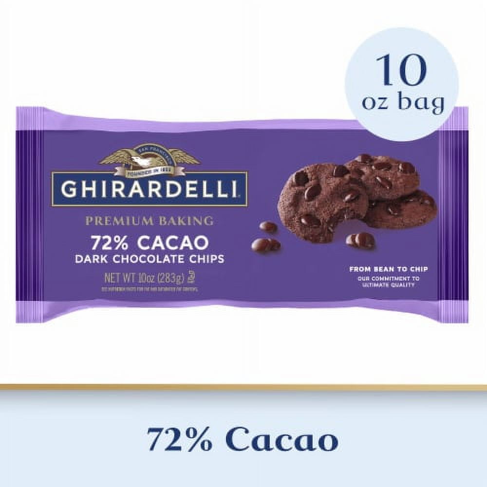 GHIRARDELLI 72% Cacao Dark Chocolate Premium Baking Chips, Chocolate ...
