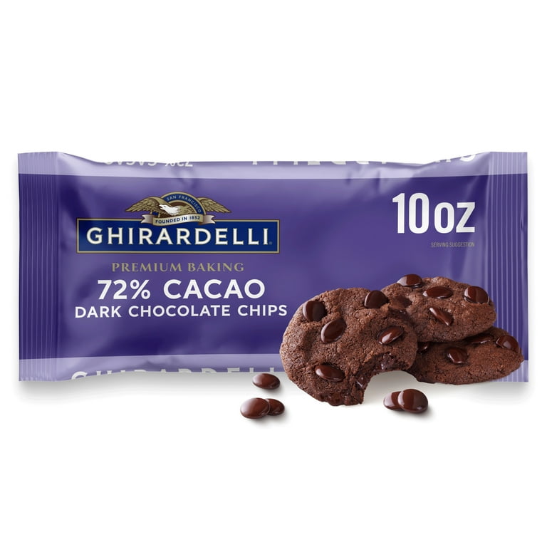 CAIメディア Charpy Chocolate CH-2GB Ghirardelli 72% Cacao Dark Chocolate Baking Chips, 10 oz Bag