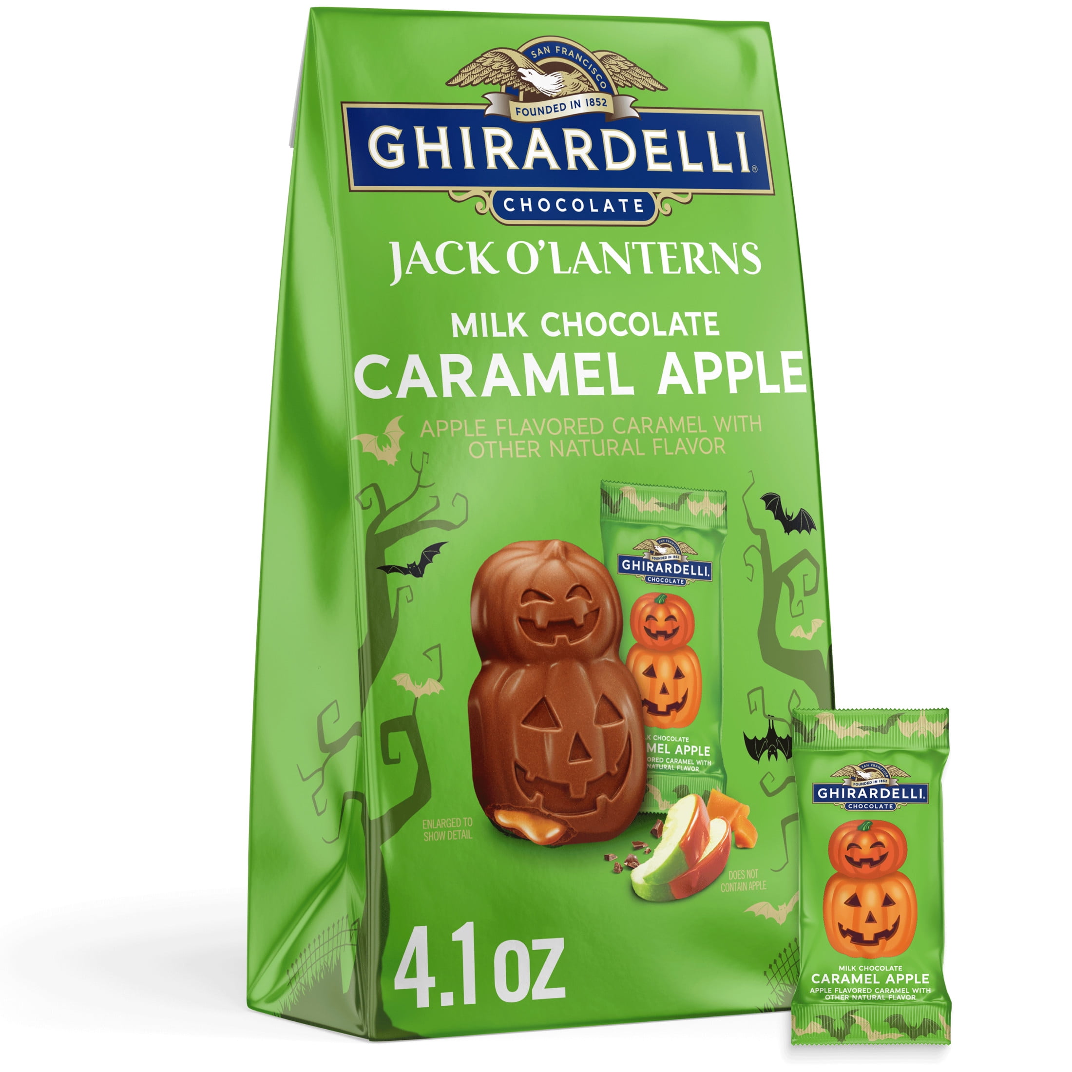 GHIRARDELLI Milk Chocolate Caramel Apple Jack O' Lanterns, 4.1 oz