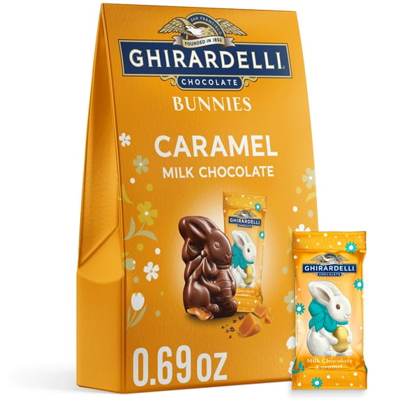 GHIRARDELLI Easter Caramel Milk Chocolate Bunnies, .69 oz Bag