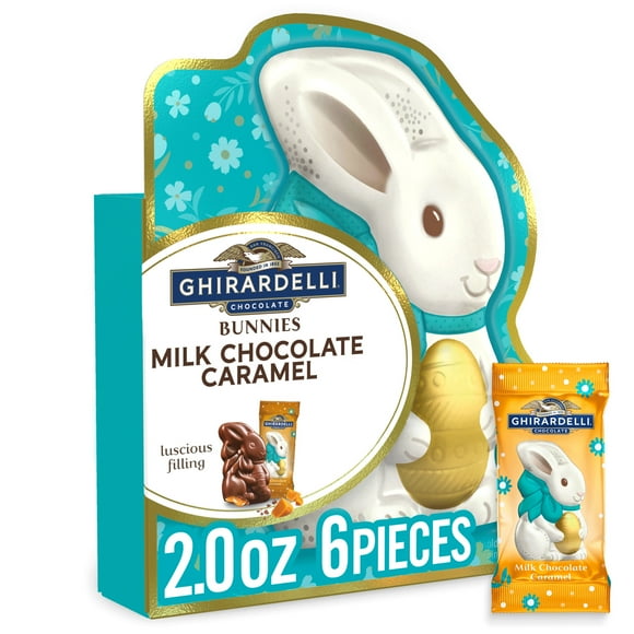GHIRARDELLI Easter Caramel Milk Chocolate Bunnies Gift, 2 oz