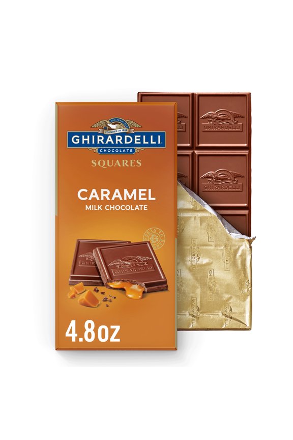 Caramel Milk Chocolate Candy SQUARES Bar, 4.8 oz Bar