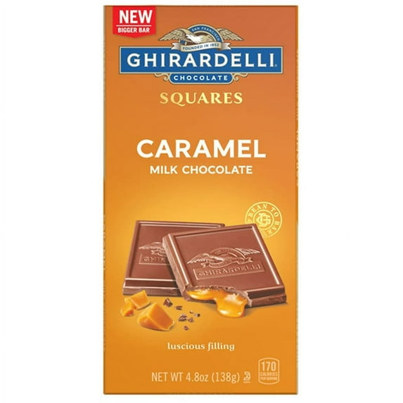 Ghirardelli Milk Chocolate & Caramel Squares Bar - 4.8oz (2 pack)