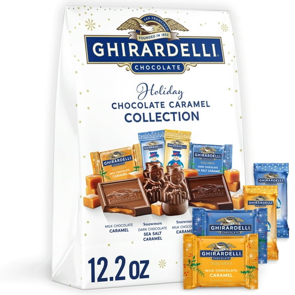 GHIRARDELLI Limited Edition Holiday Chocolate Caramel Collection, 12.2 oz Bag